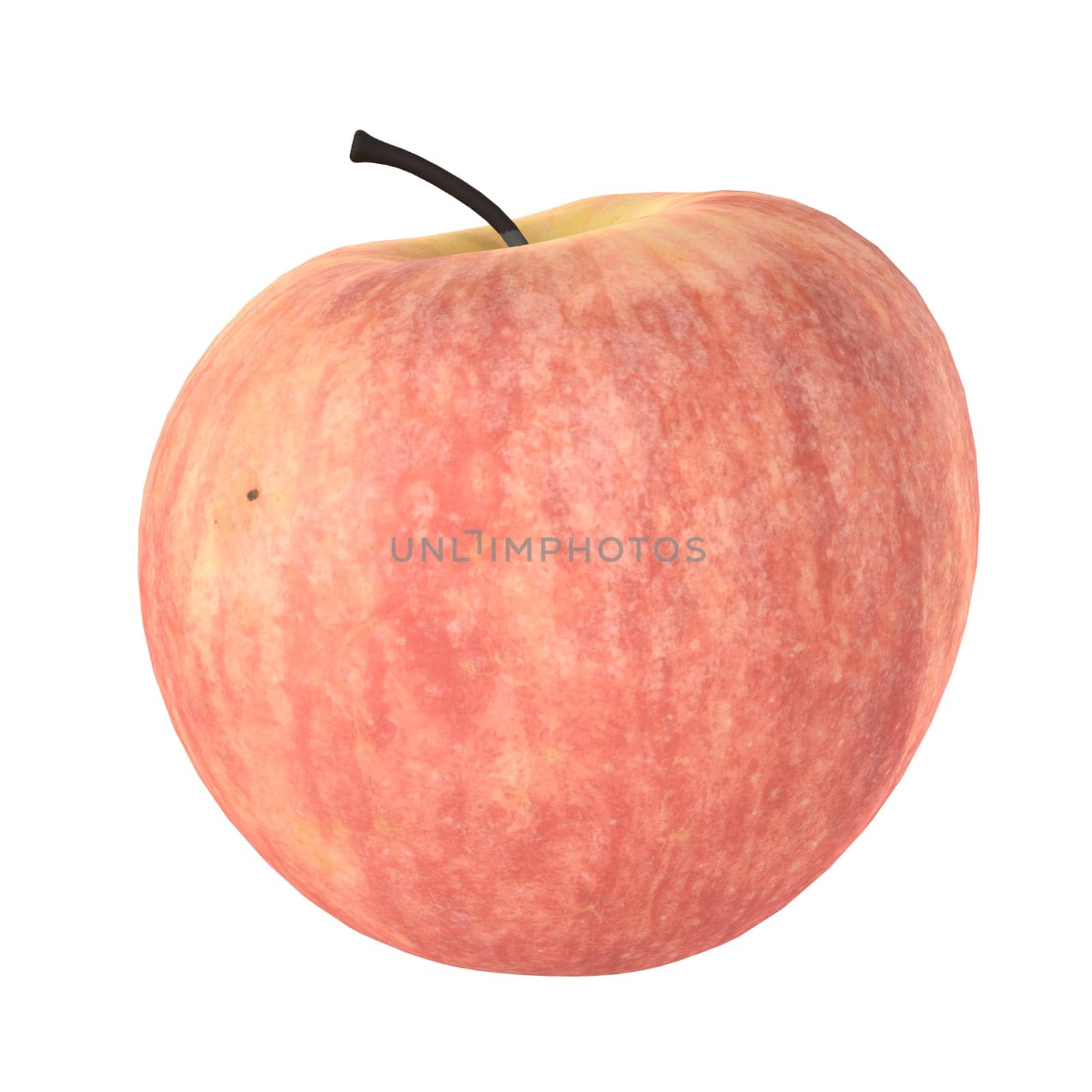 Red Apple isolated on white background. High quality 3d illustration