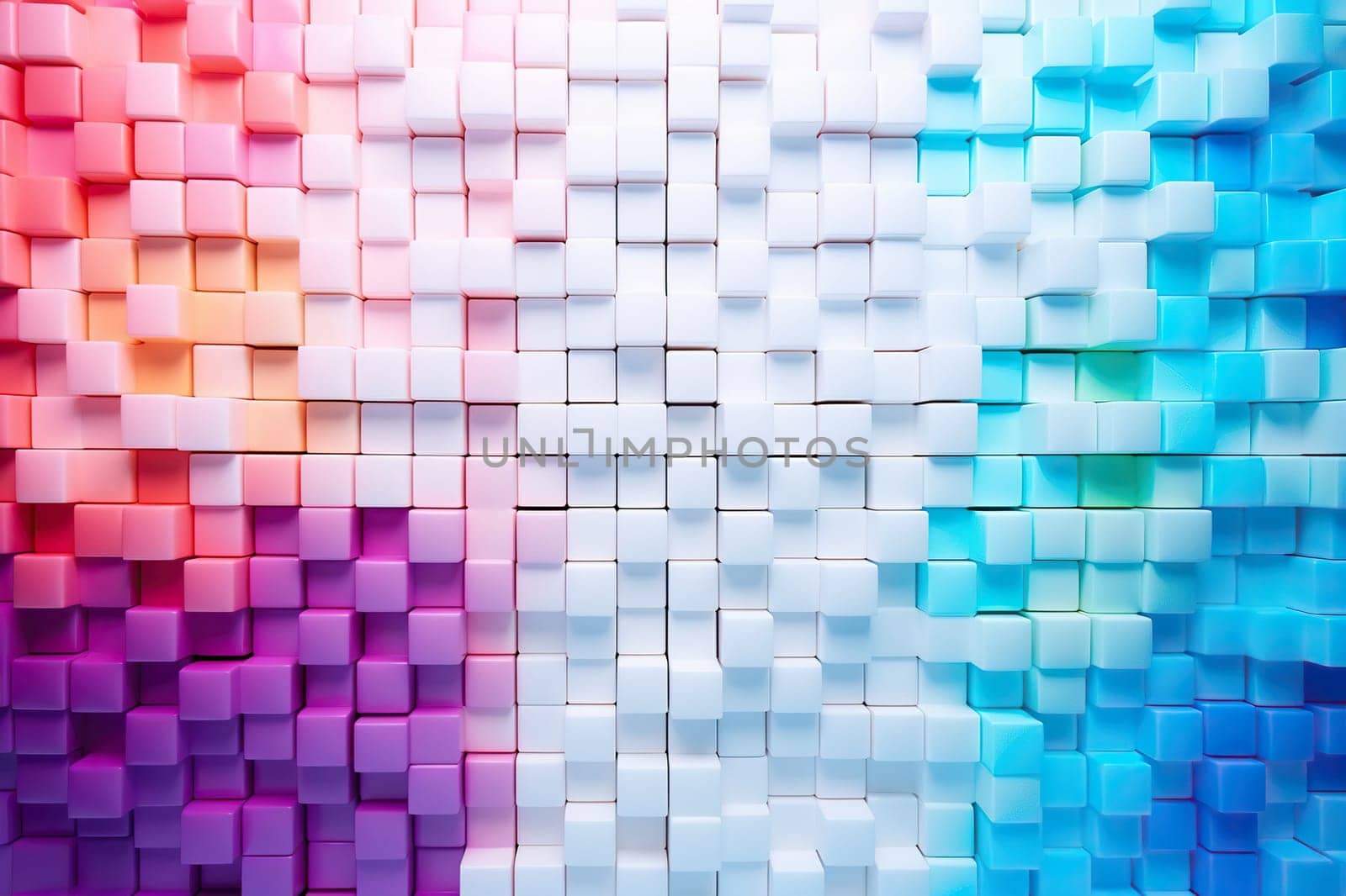Horizontal background with colored cubes. Abstract image. Generated by artificial intelligence by Vovmar