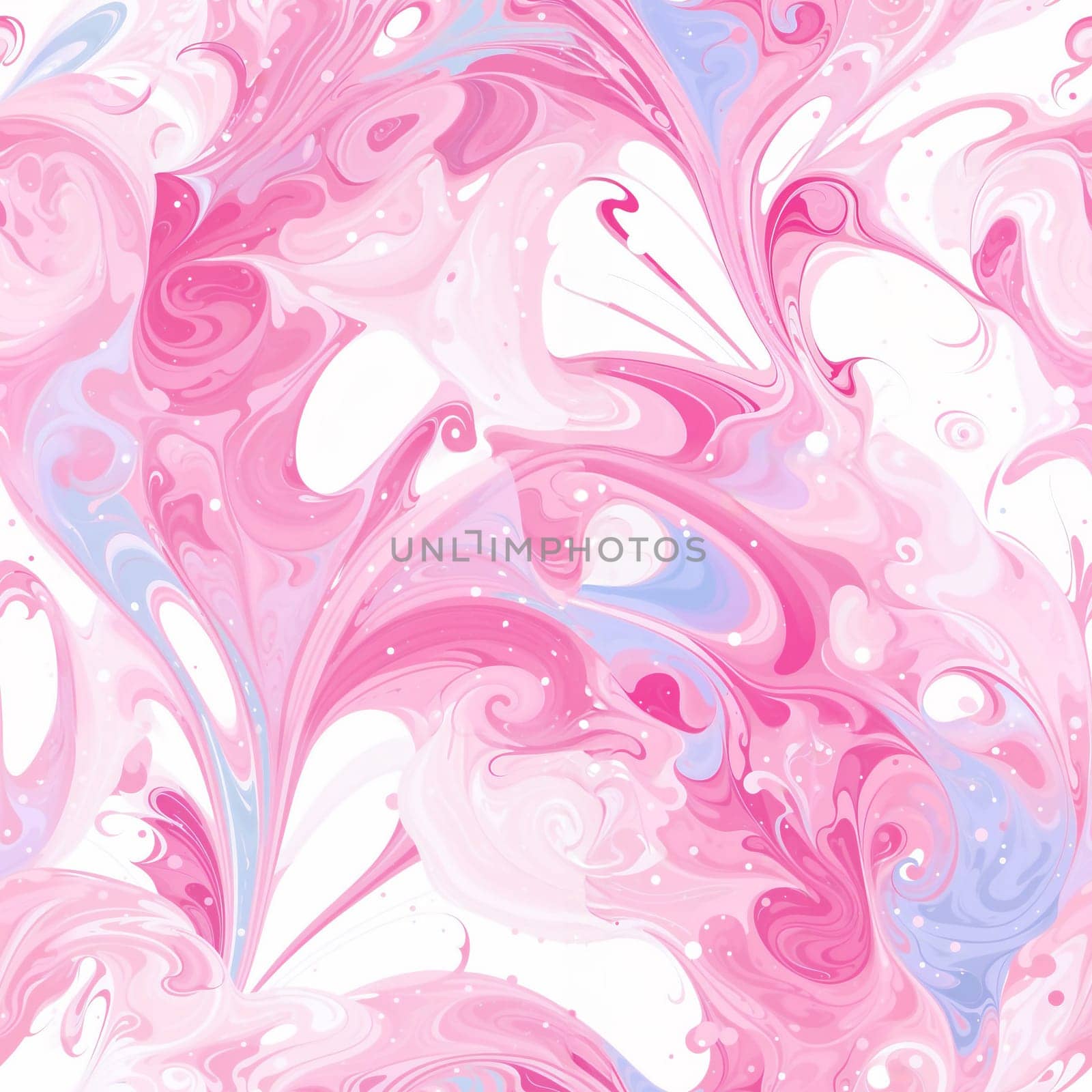 A pattern featuring a mix of pink and blue marble textures on a white background. Seamless abstract background. Perfect edge matching