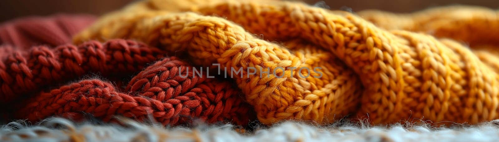 Knitted wool texture in close-up by Benzoix