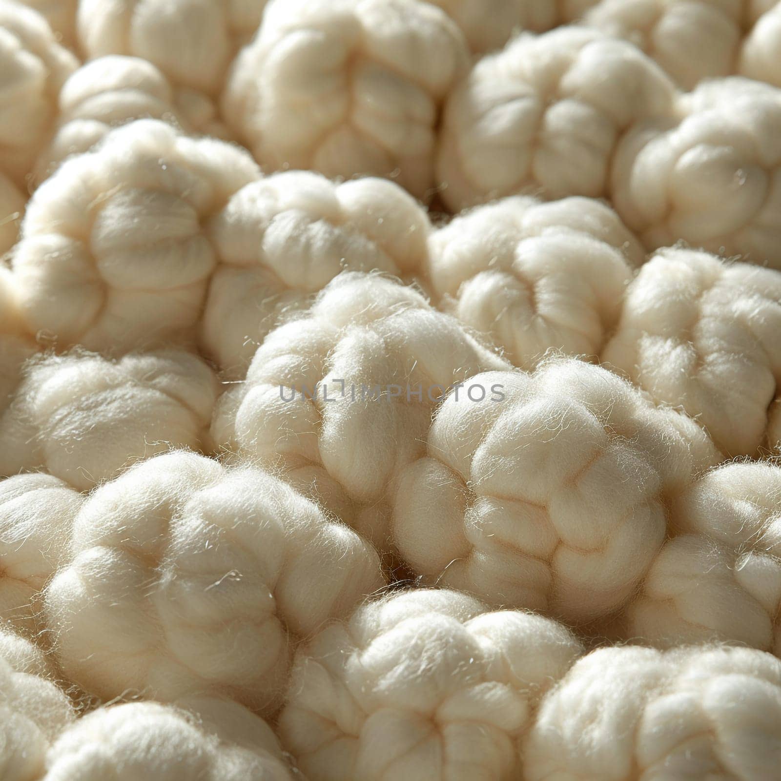 Close-up of fluffy cotton balls, suitable for soft and natural backgrounds.