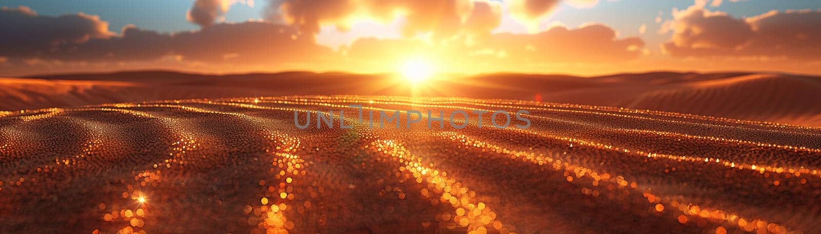 Warm desert sand patterns at sunset by Benzoix