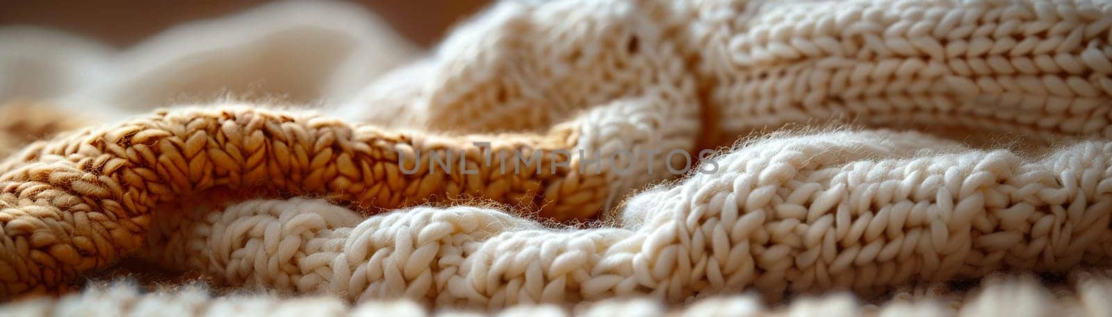 Knitted wool texture in close-up, evoking warmth and cozy themes.