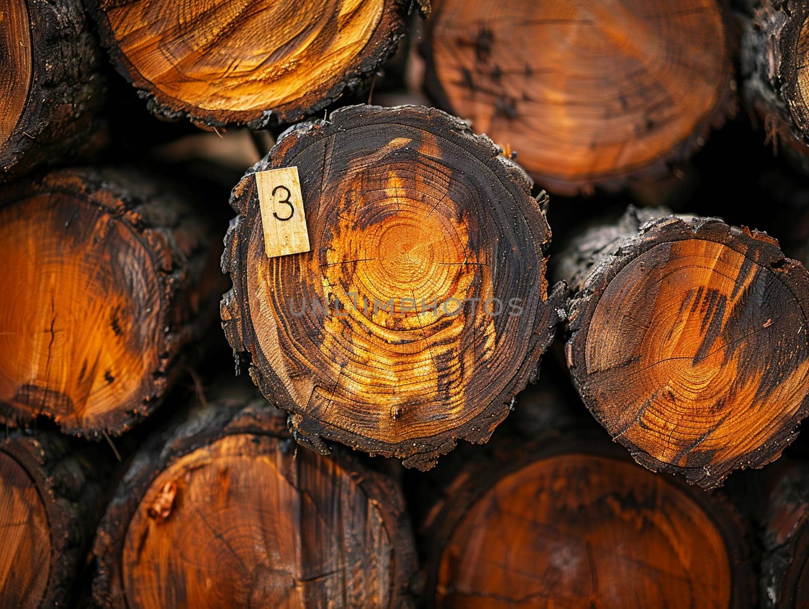 Freshly cut wood logs stacked by Benzoix