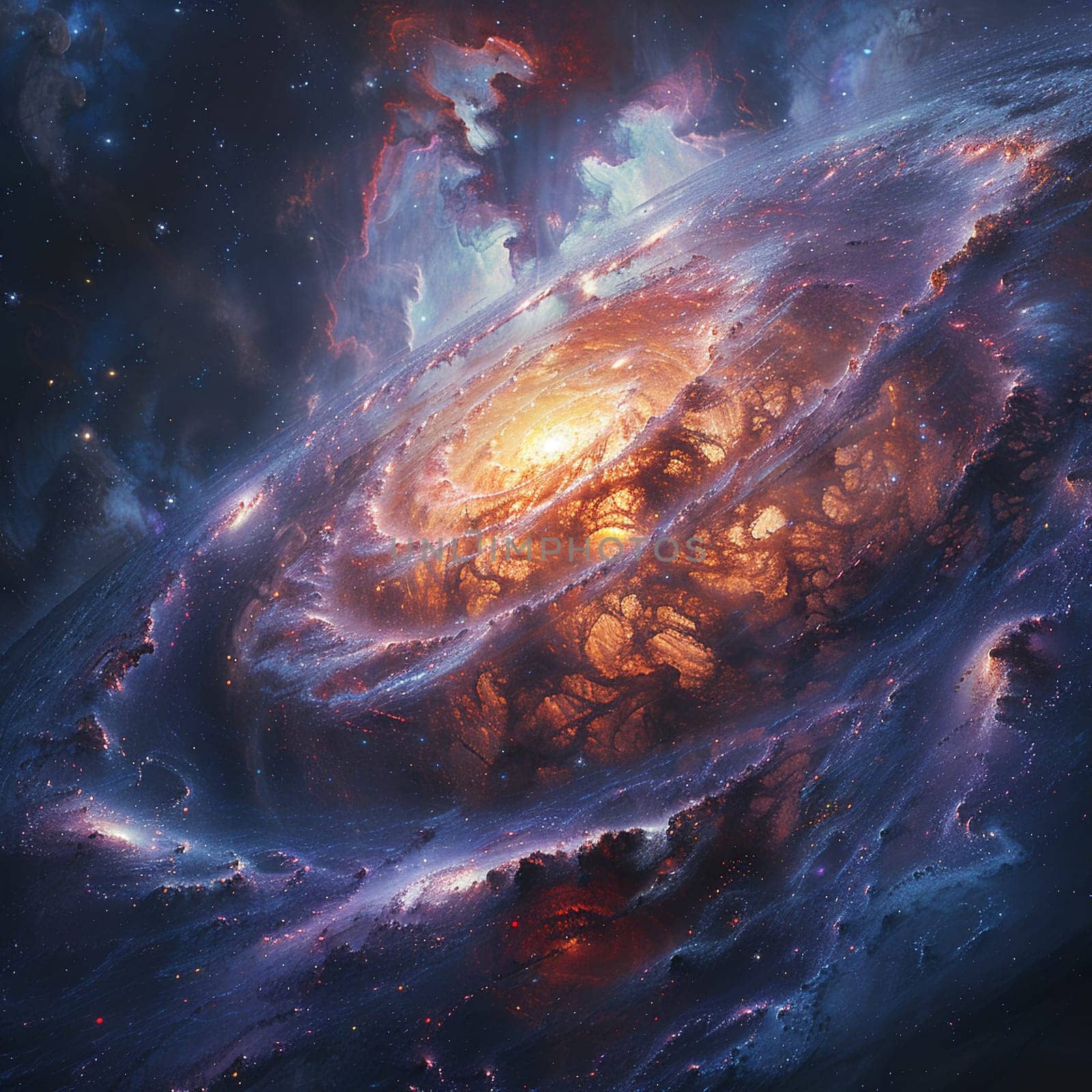 Spiraling galaxy in deep space by Benzoix
