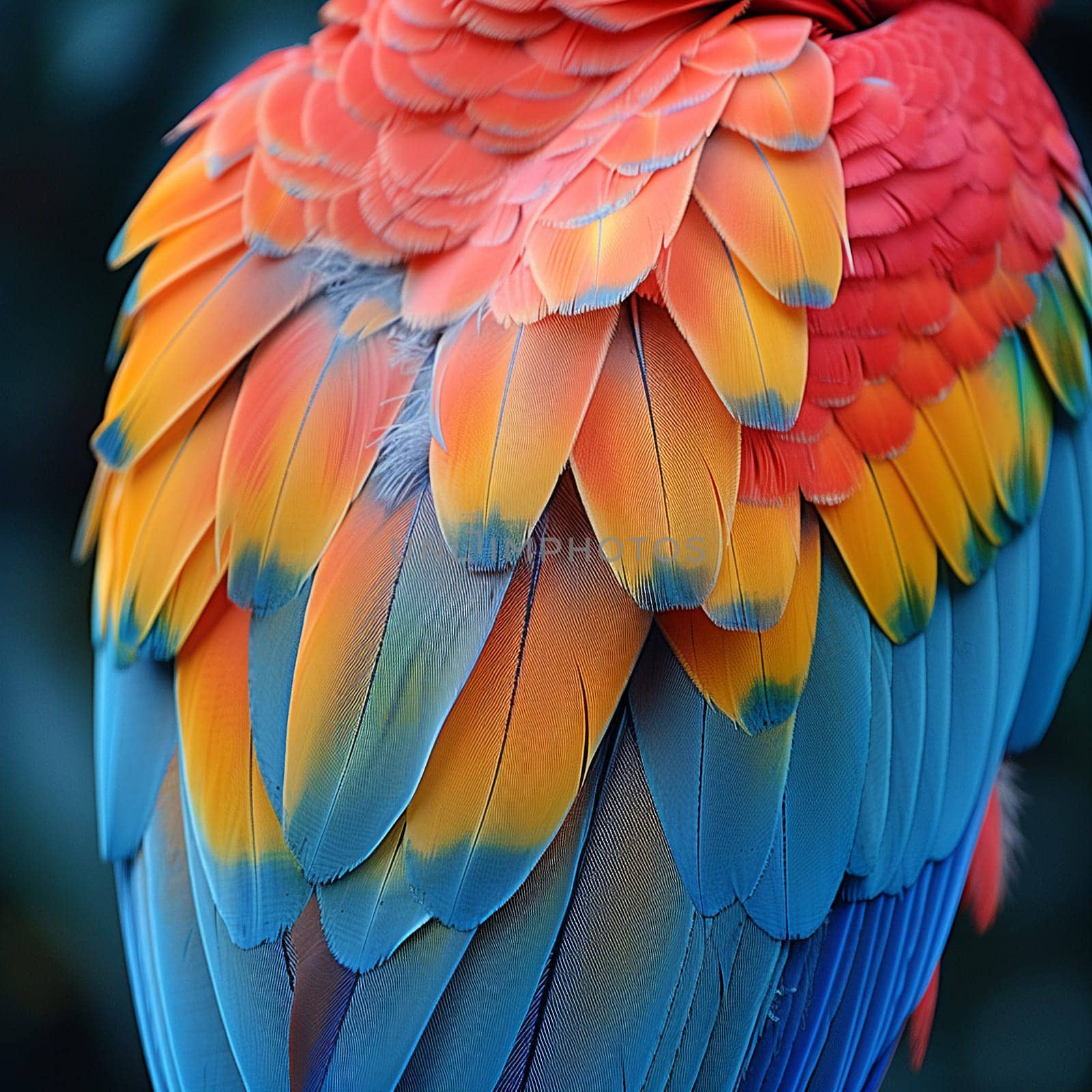 Close-up of a colorful parrots feathers by Benzoix