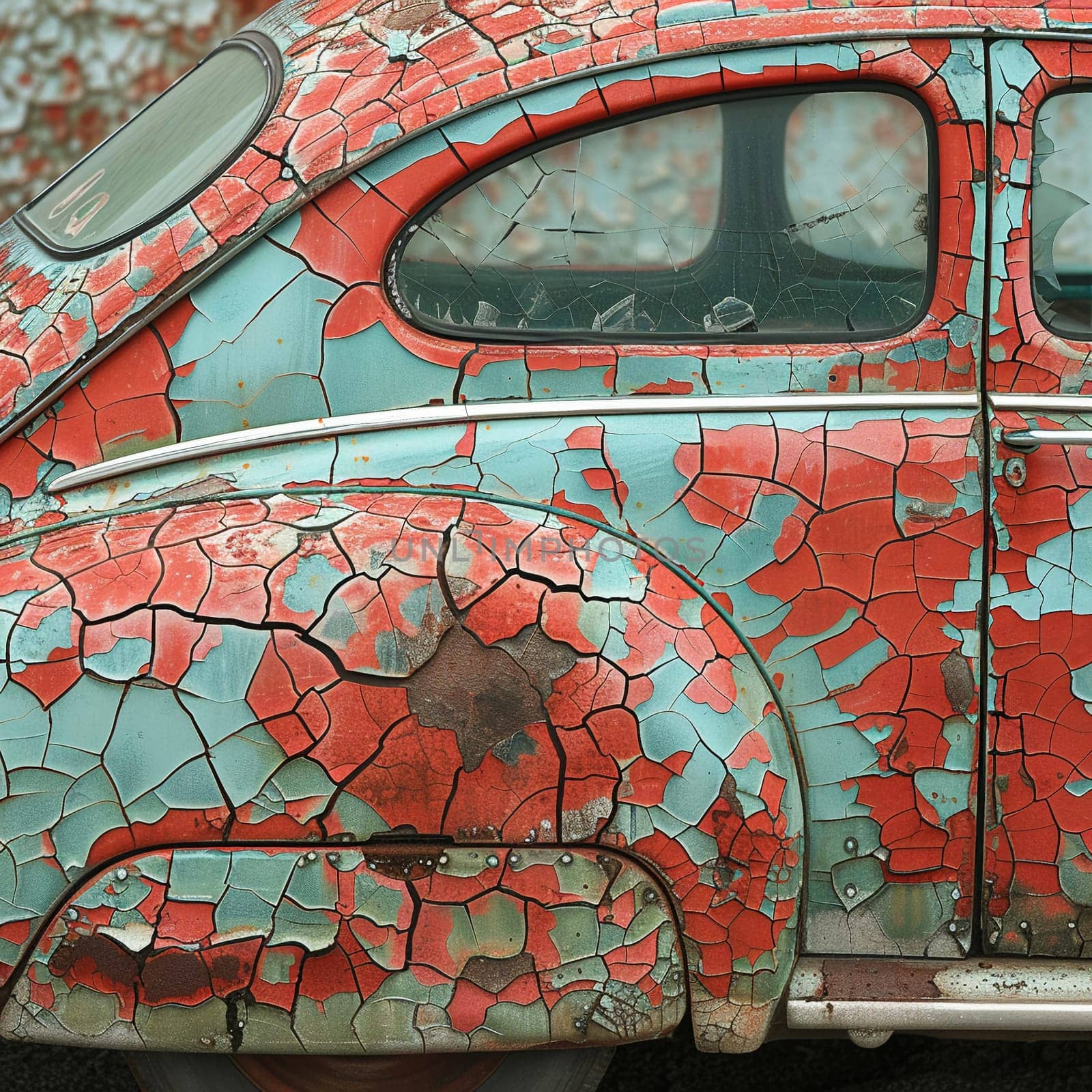 Cracked paint on an old car by Benzoix