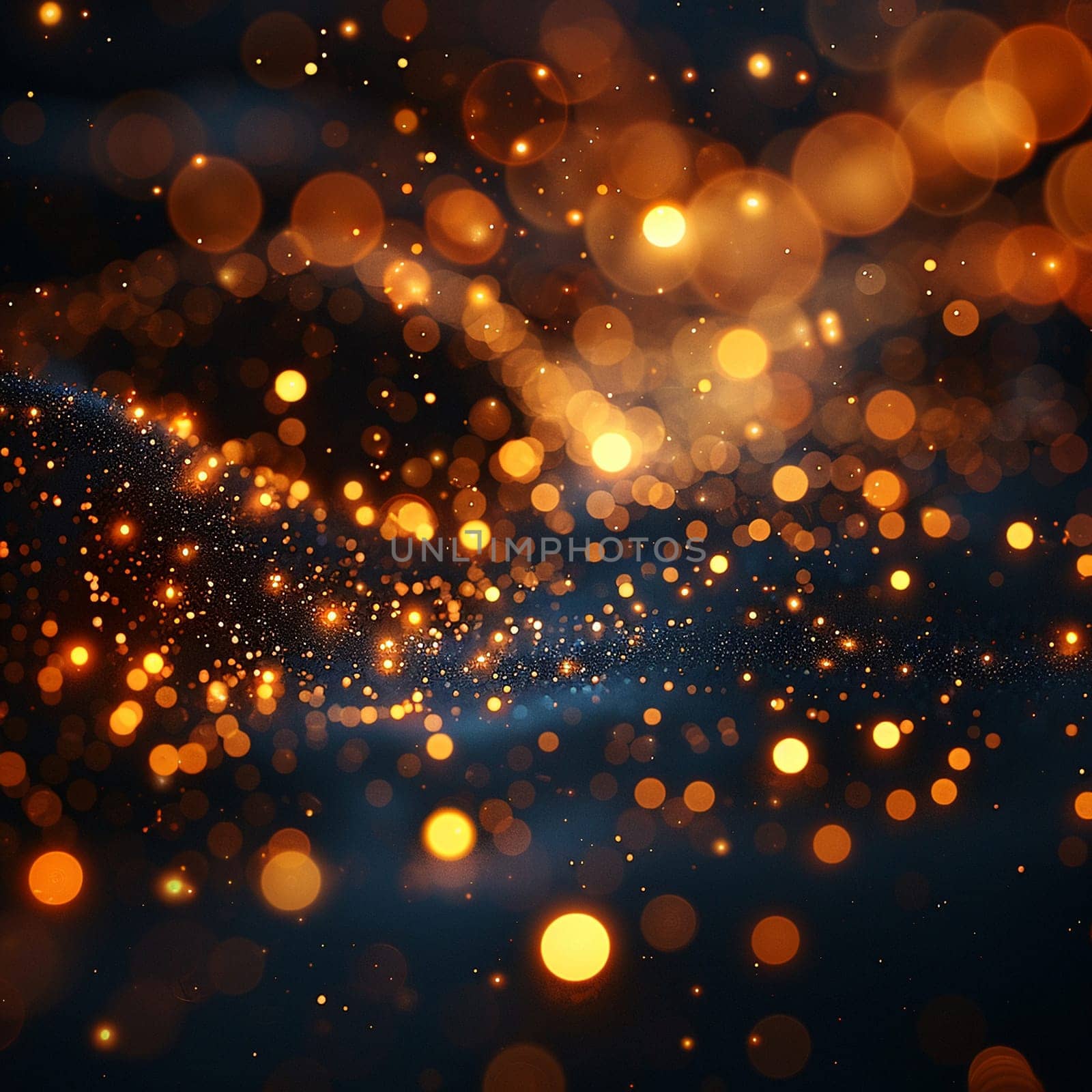 Sparkling bokeh lights on dark background by Benzoix