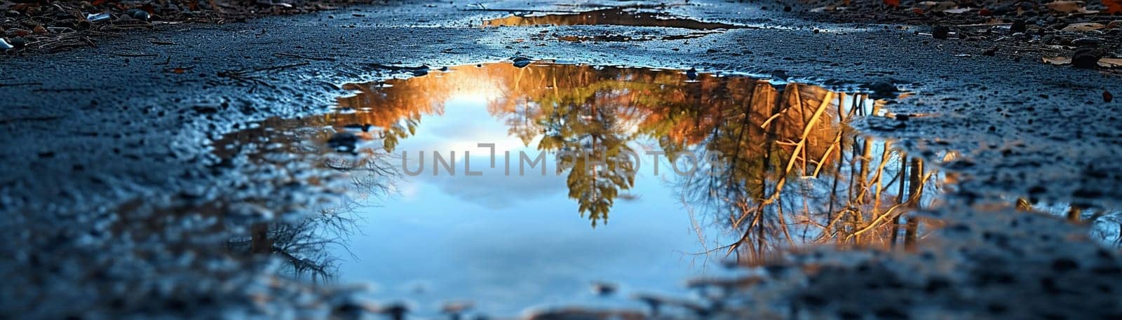 Wet asphalt after rain with reflections by Benzoix