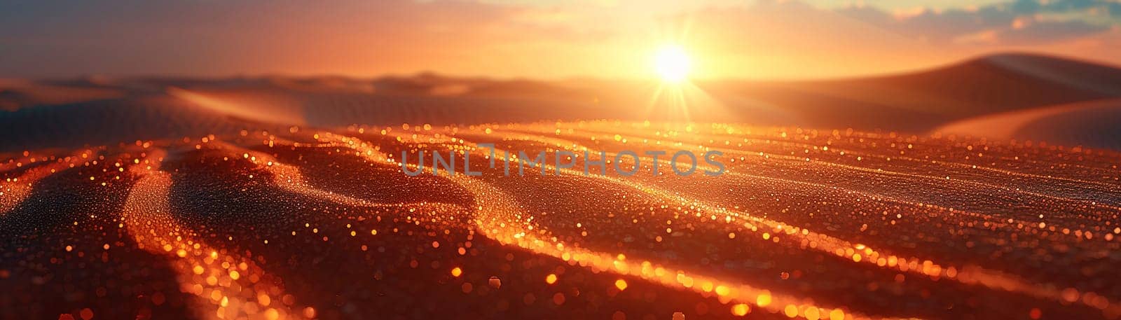 Warm desert sand patterns at sunset by Benzoix