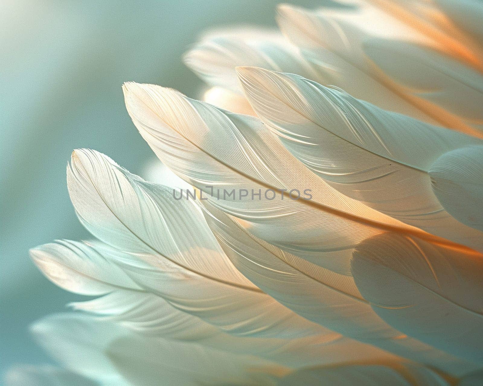 Close-up of feathers in soft light, great for texture and delicate design projects.