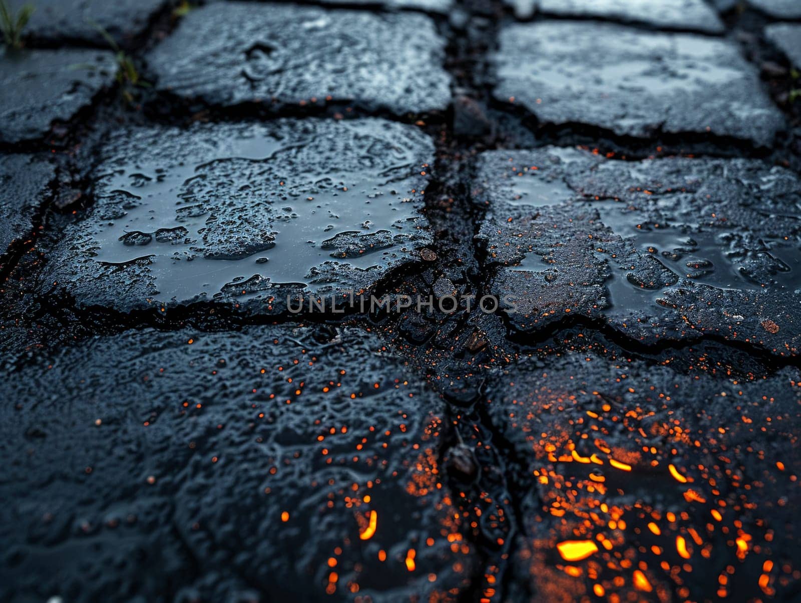 Wet asphalt after rain with reflections by Benzoix