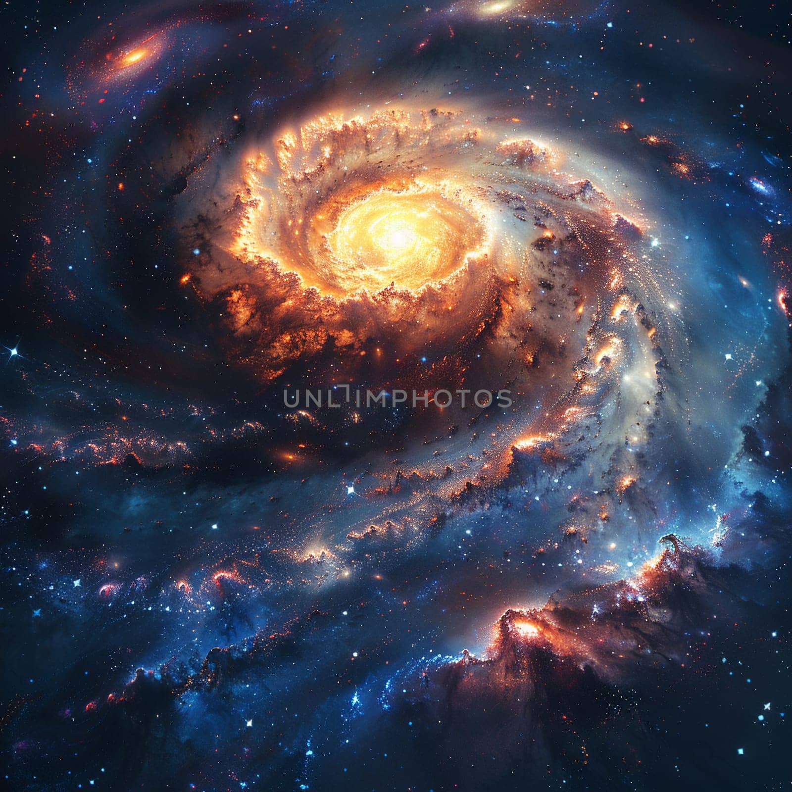 Spiraling galaxy in deep space by Benzoix