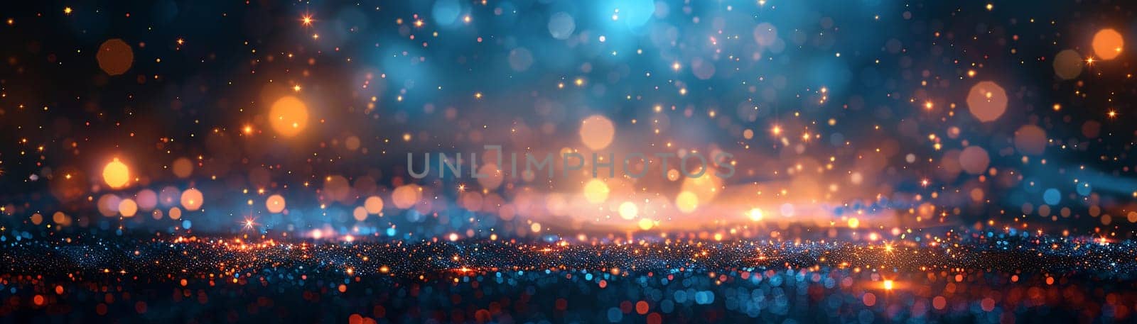 Sparkling bokeh lights on dark background by Benzoix