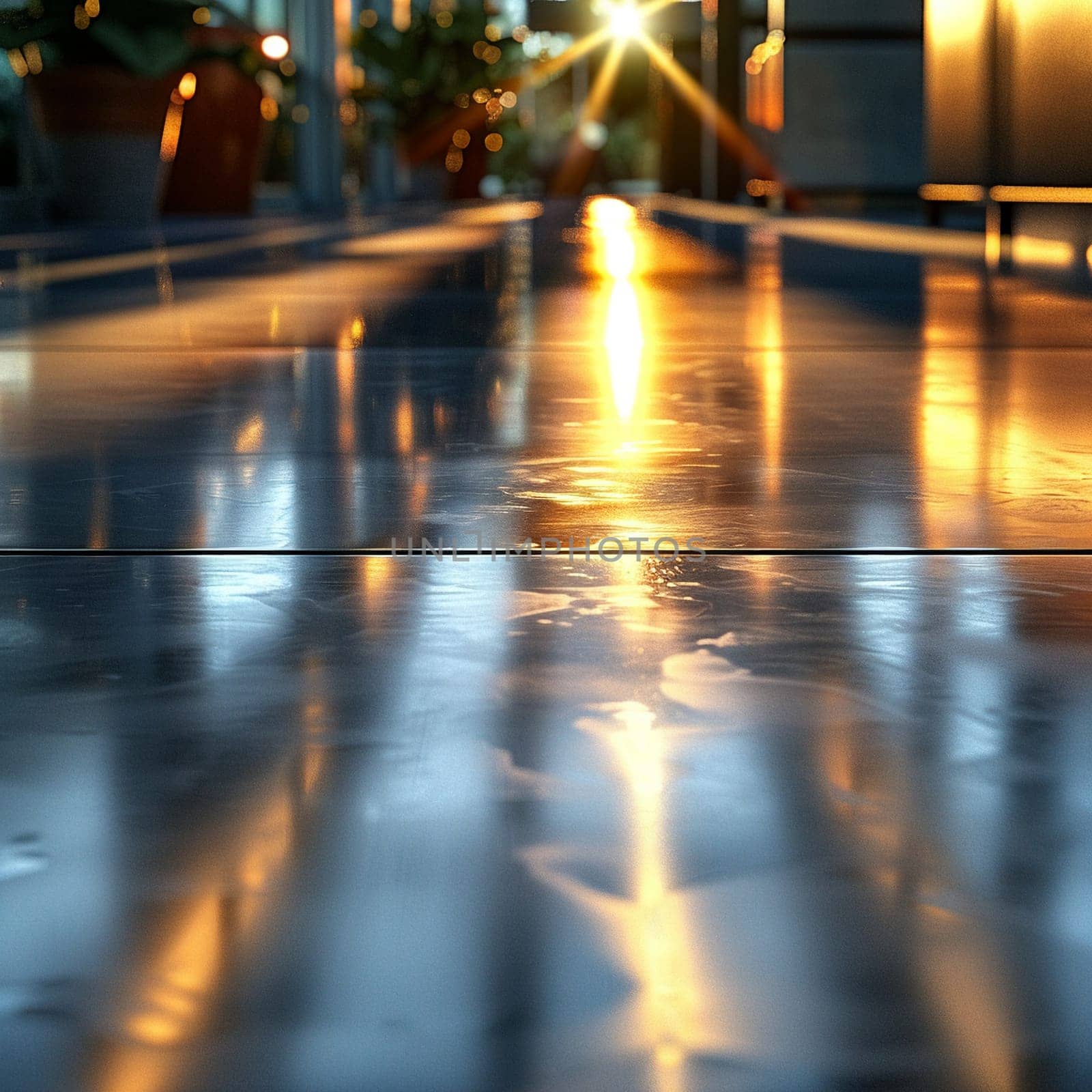 Shiny brushed metal surface in sunlight by Benzoix