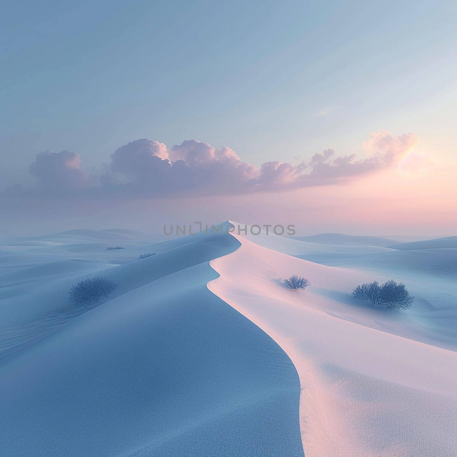 Soft sand dunes at sunrise, providing a serene and natural backdrop.