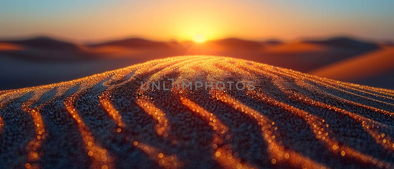 Warm desert sand patterns at sunset by Benzoix