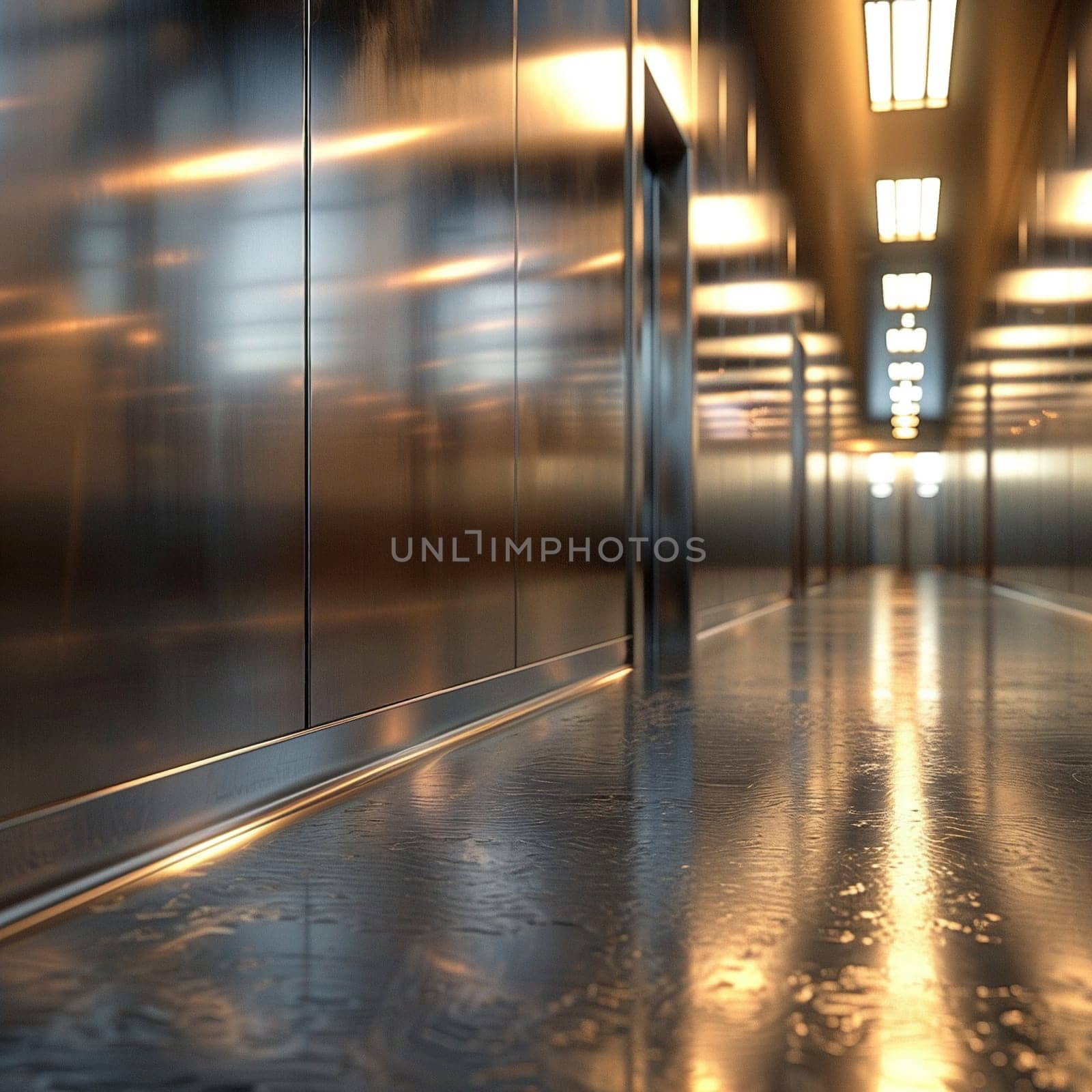 Shiny brushed metal surface in sunlight by Benzoix