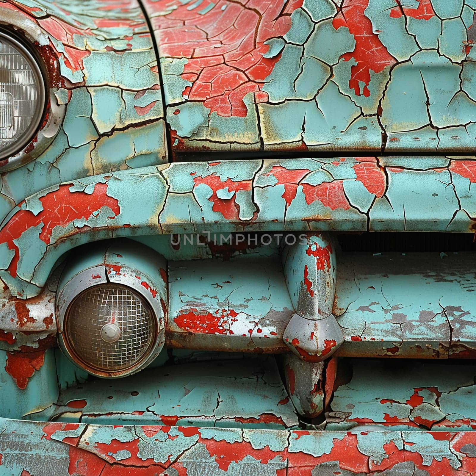 Cracked paint on an old car by Benzoix