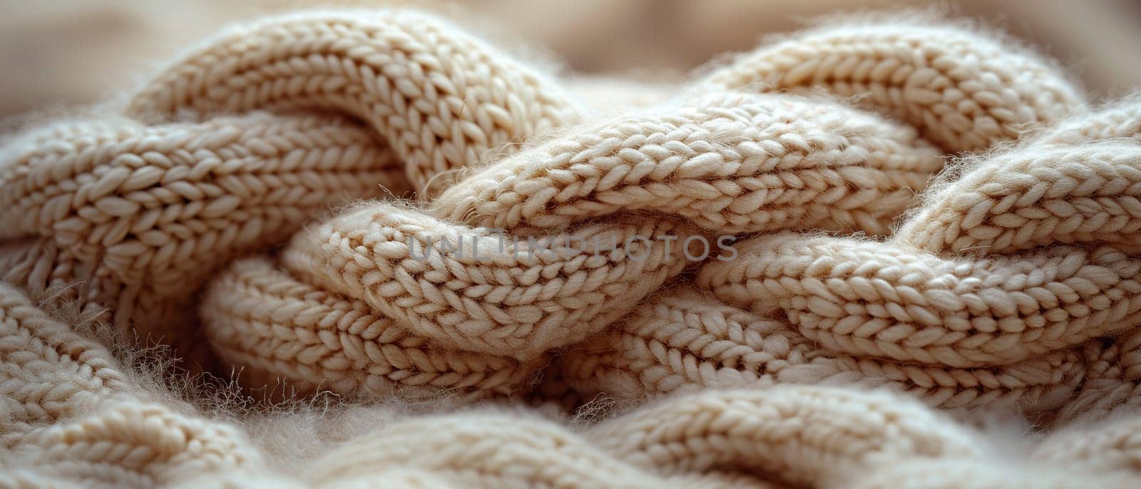 Knitted wool texture in close-up, evoking warmth and cozy themes.