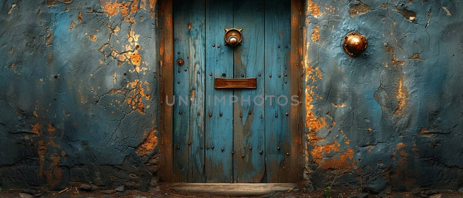 A weathered wooden door in a historic building by Benzoix