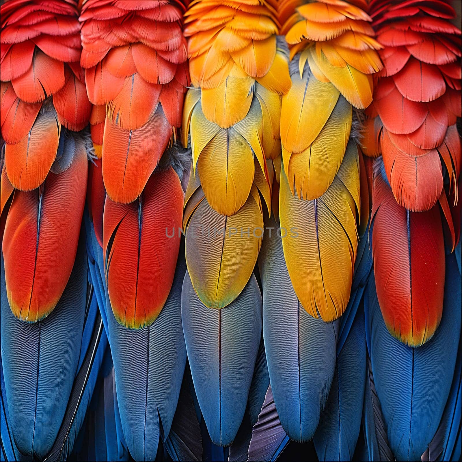 Close-up of a colorful parrots feathers by Benzoix