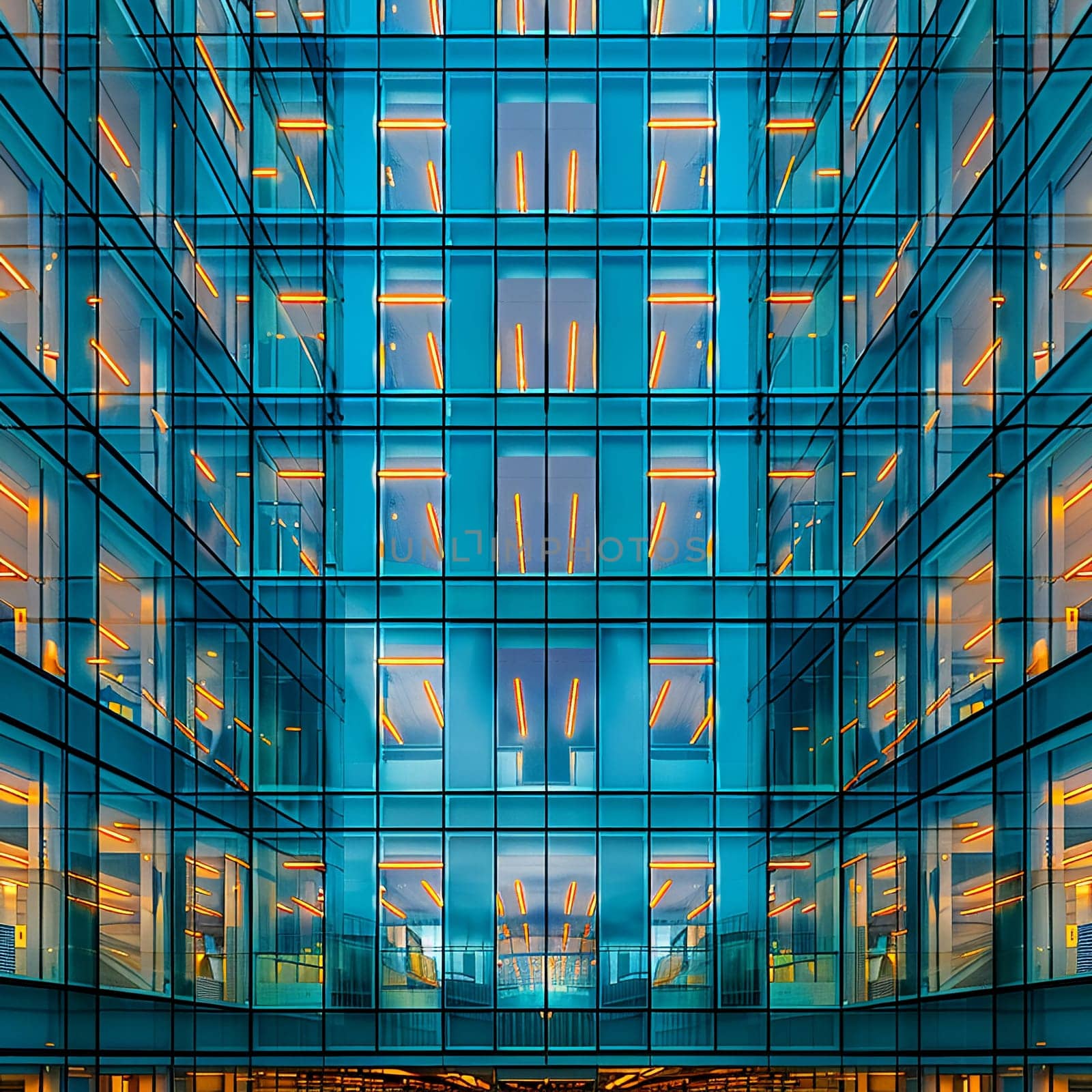 The geometric patterns of a modern skyscrapers facade by Benzoix