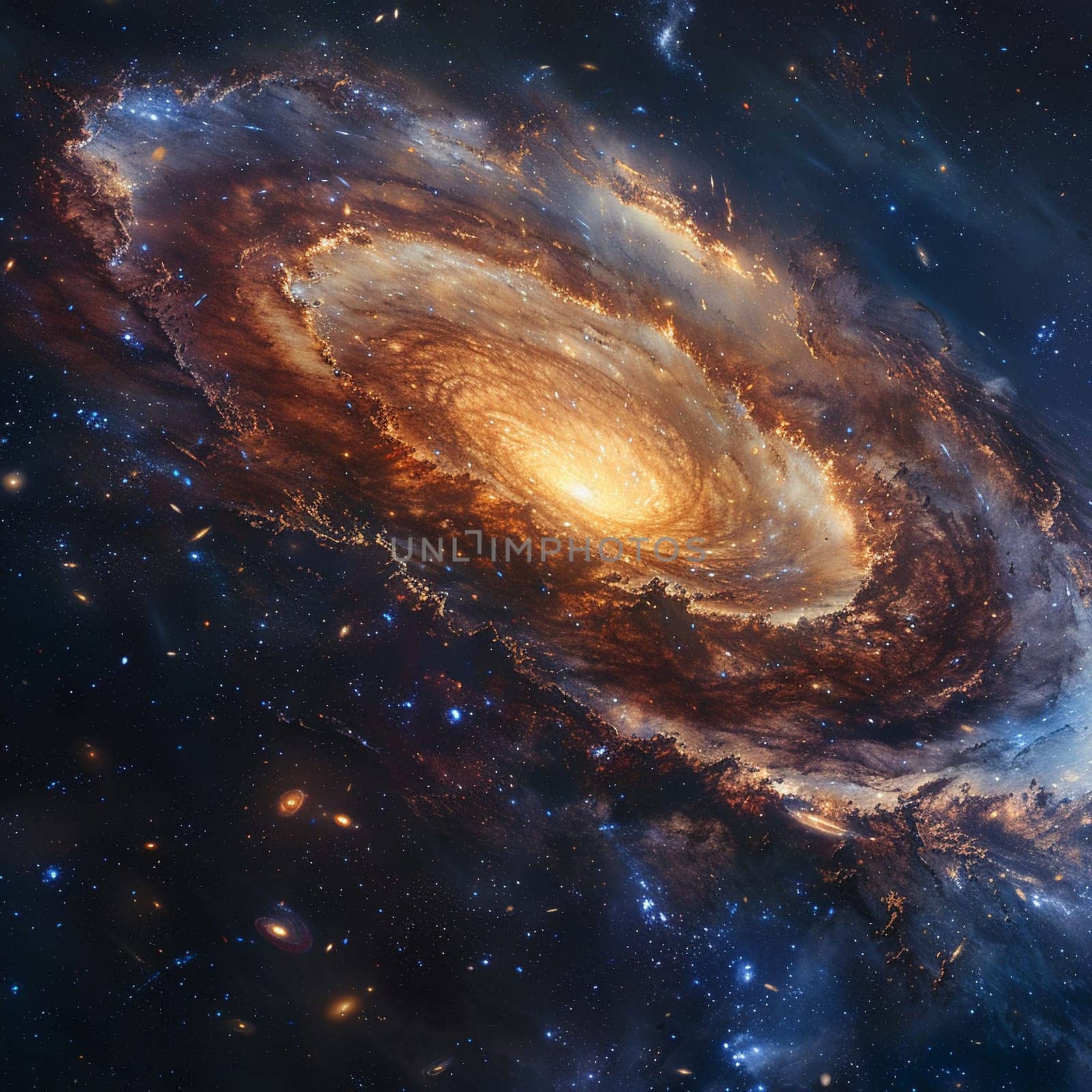 Spiraling galaxy in deep space, ideal for cosmic and inspirational themes.