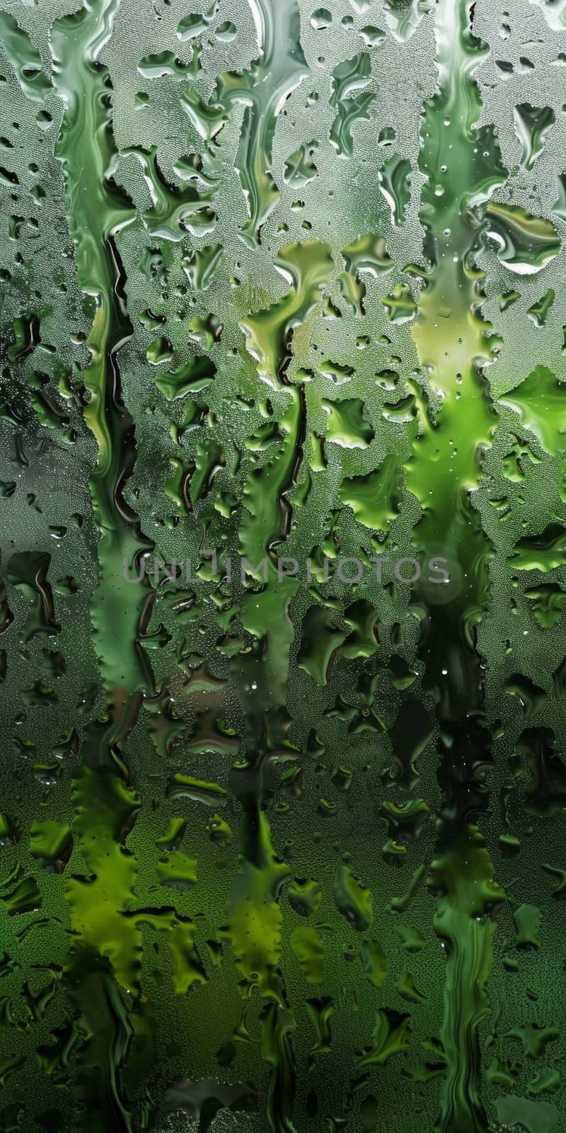 Close up of wet window with raindrops on it due to the bad weather by papatonic