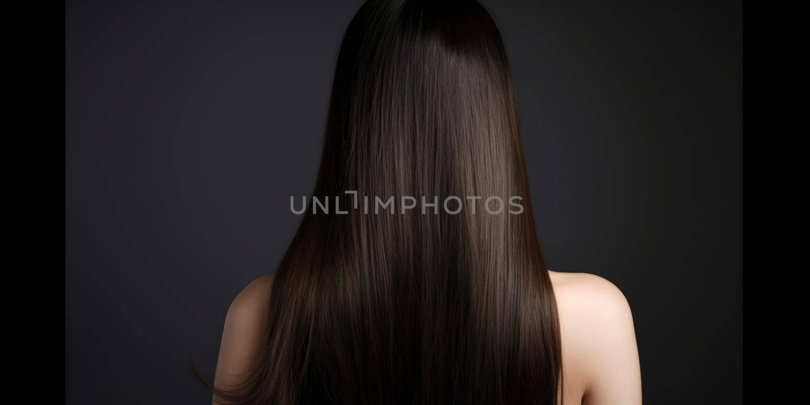 Young Girl With Long Dark Straight Hair, Back View by GekaSkr