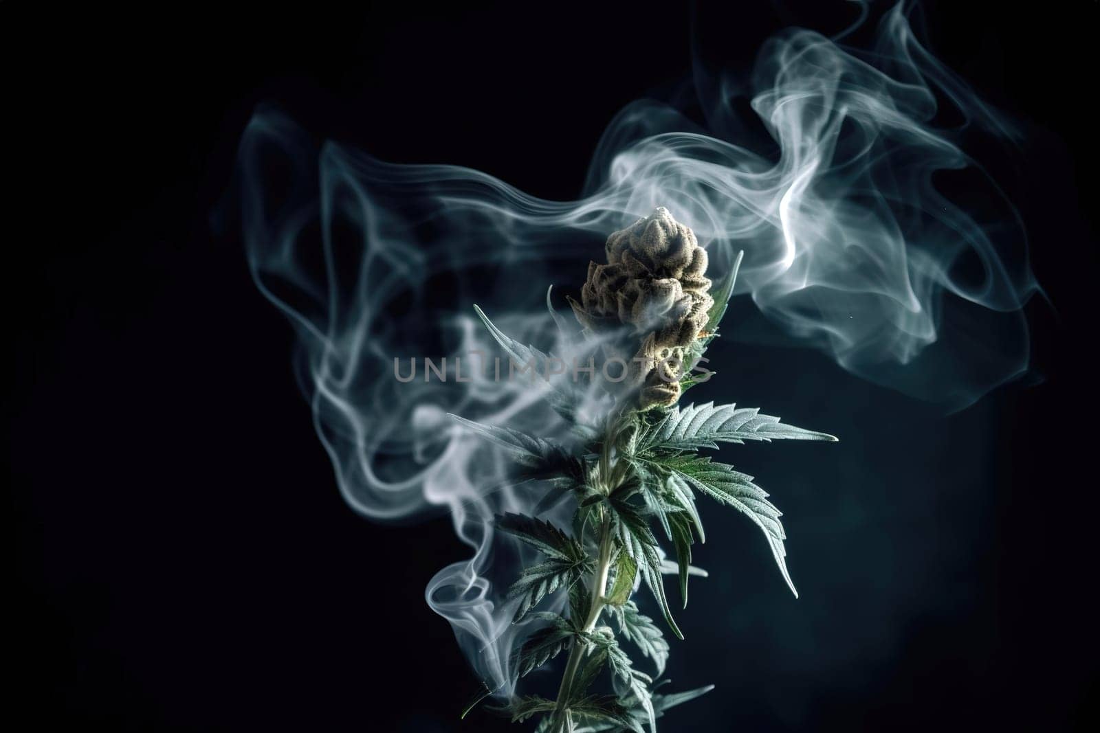 marijuana in smoke of on a black by GekaSkr