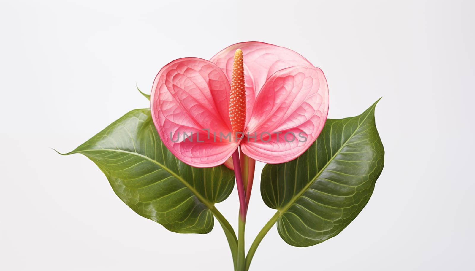 A bright and colorful Anthurium with its heart-shaped by Nadtochiy