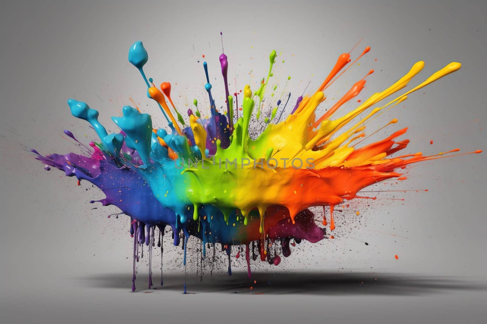 splashes of rainbow paints by GekaSkr