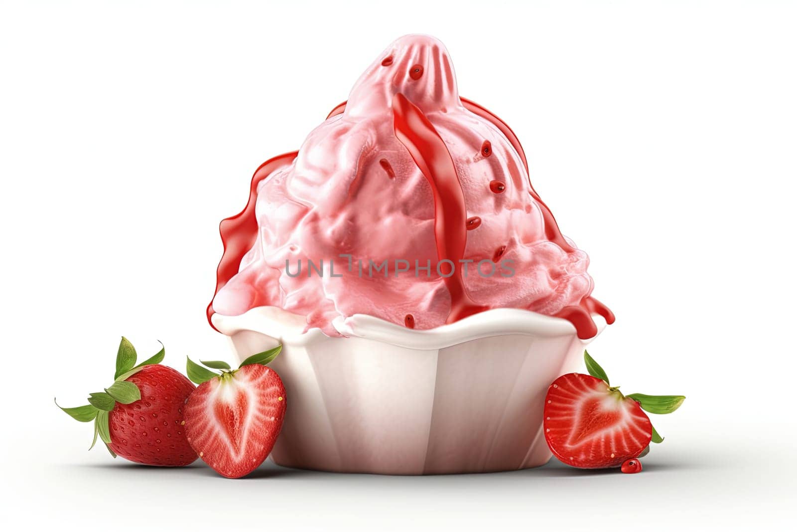 Ice cream with strawberrie by GekaSkr