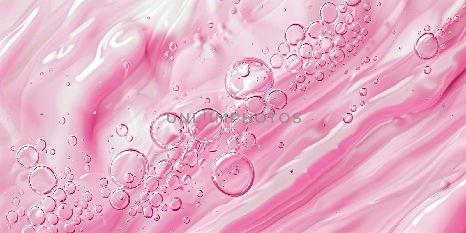 Pink gel texture. Cosmetic clear liquid cream smudge. Transparent skin care product sample closeup. by sarymsakov