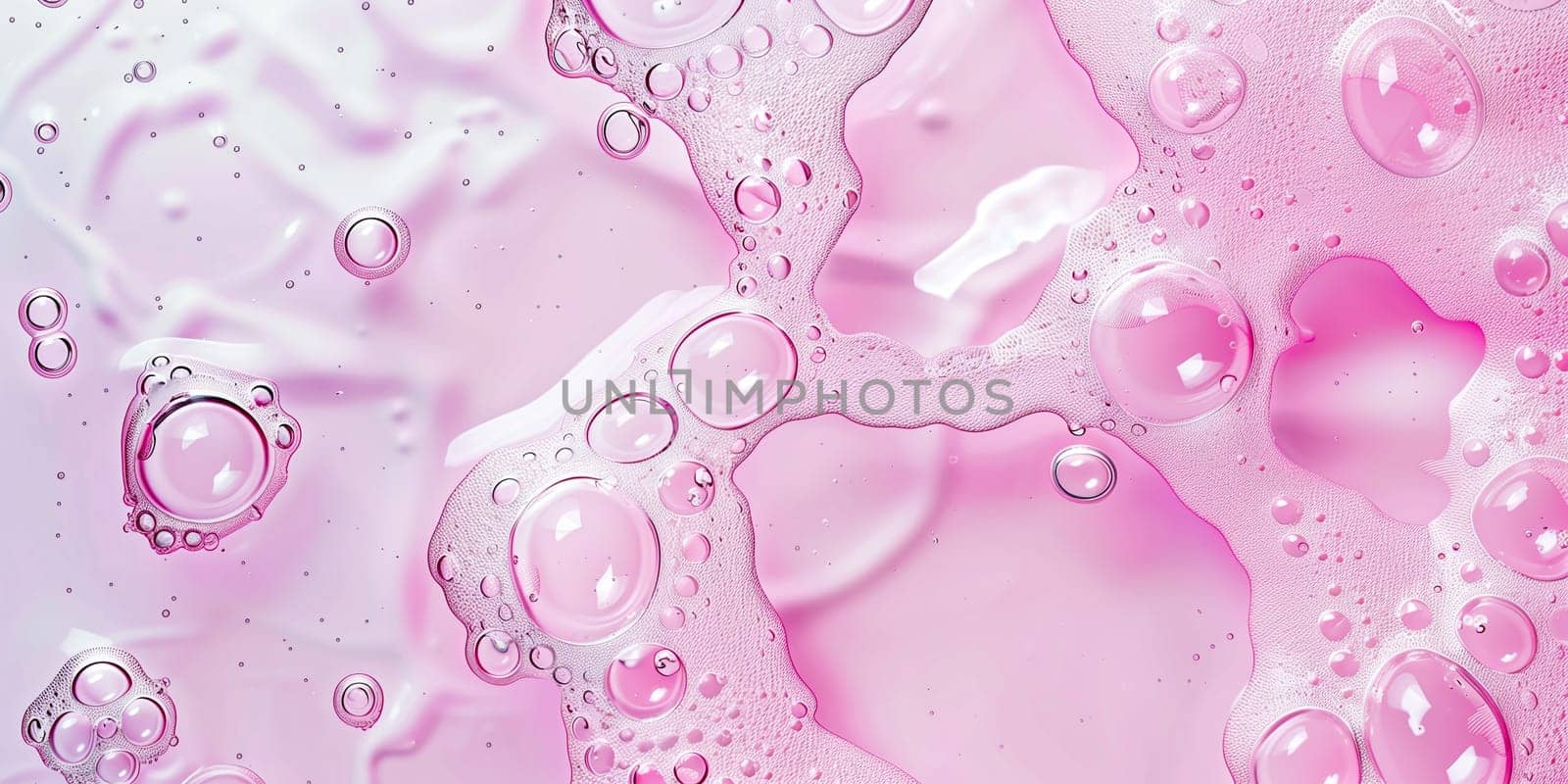 Pink gel texture. Cosmetic clear liquid cream smudge. Transparent skin care product sample closeup. Hand sanitizer, alcohol gel background