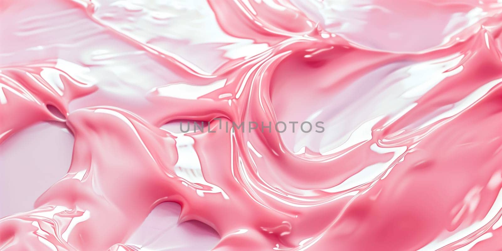 Beauty serum gel texture. Pink clear skincare cream with bubbles background. by sarymsakov