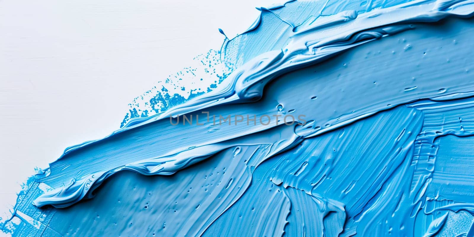 Cosmetic Cream Gel Texture On White Background. Close Up Of Blue Transparent Drop Of Skin Care Product. High Quality