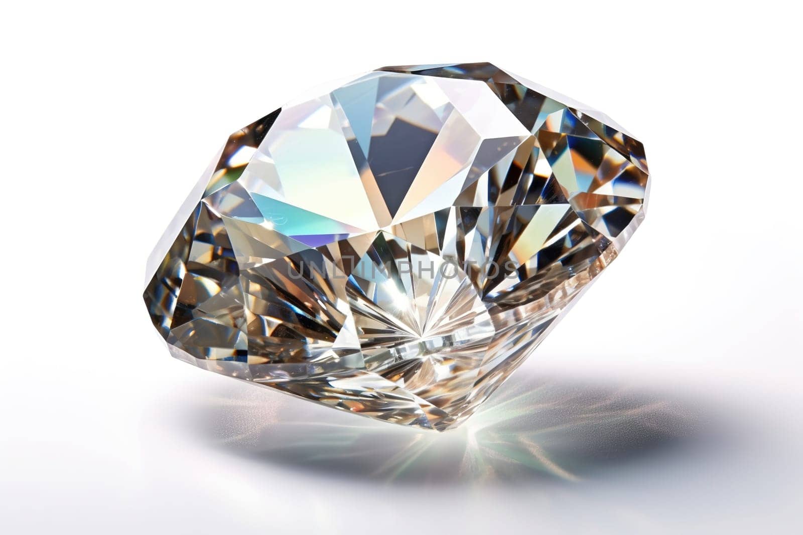 3d dazzling diamond isolated on white background, generative AI