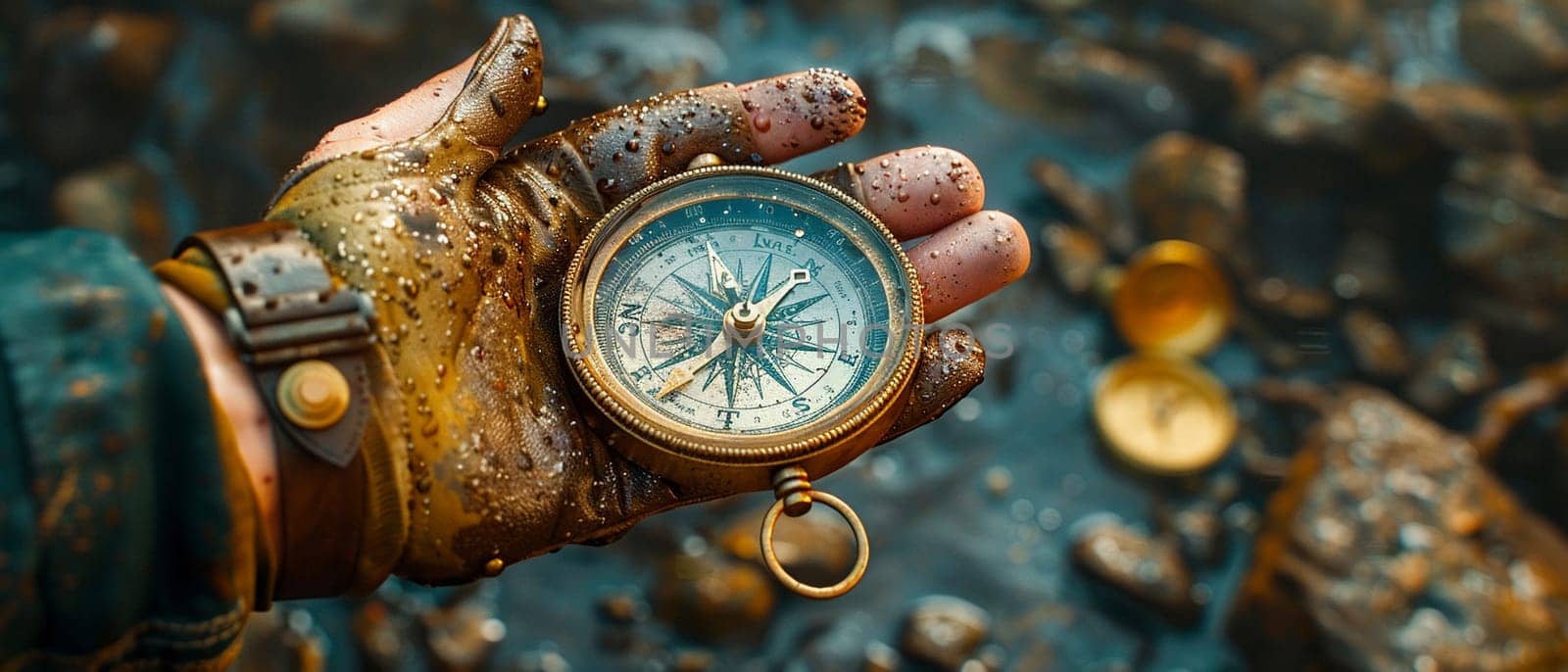 Hands holding a compass that points to adventure by Benzoix