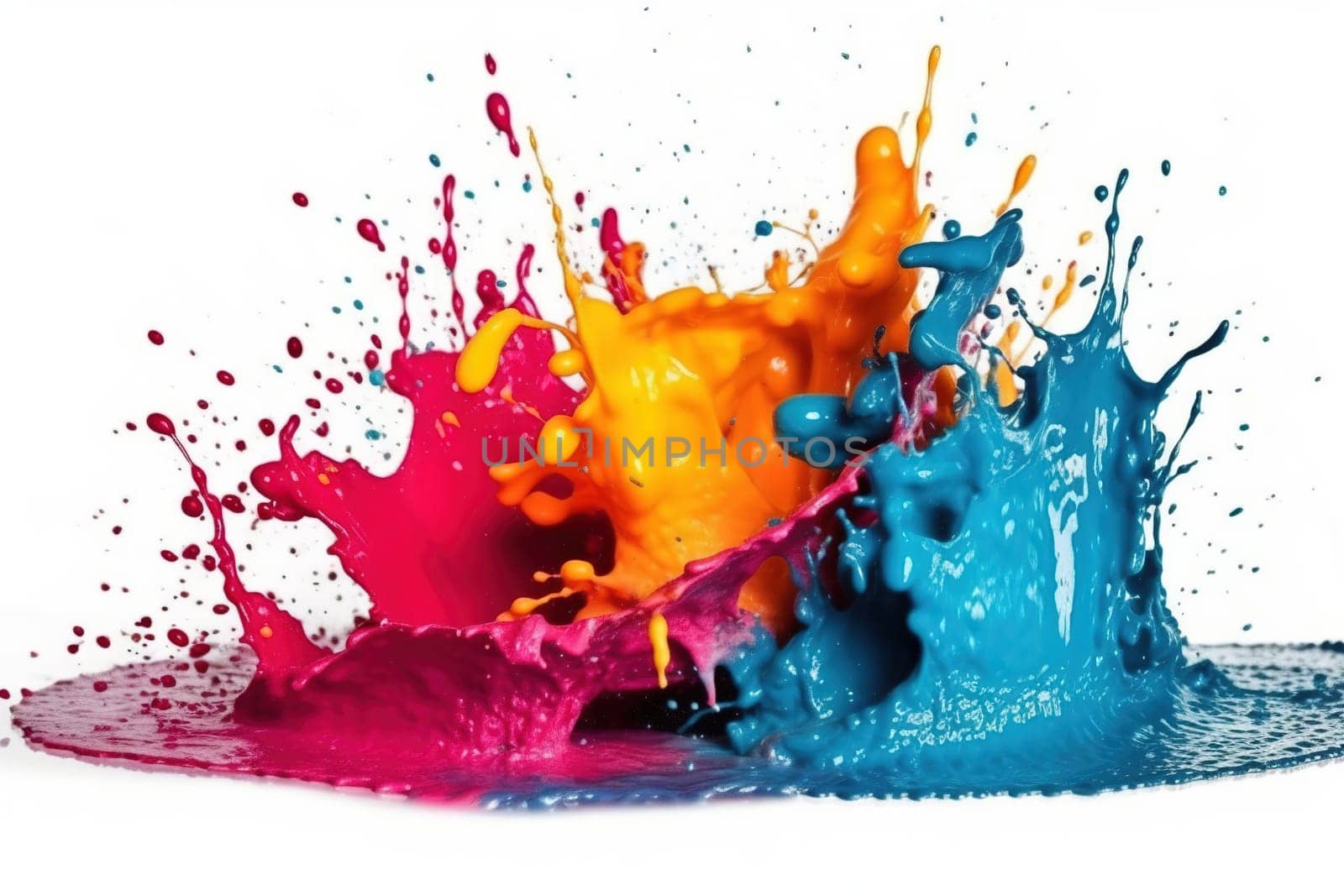 Color paint splashes isolated on a white by GekaSkr