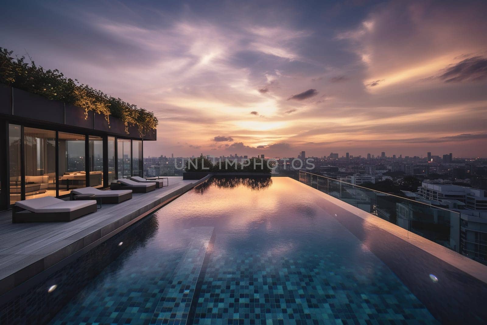 Magnificent Rooftop Pool On Tall Office Building by GekaSkr