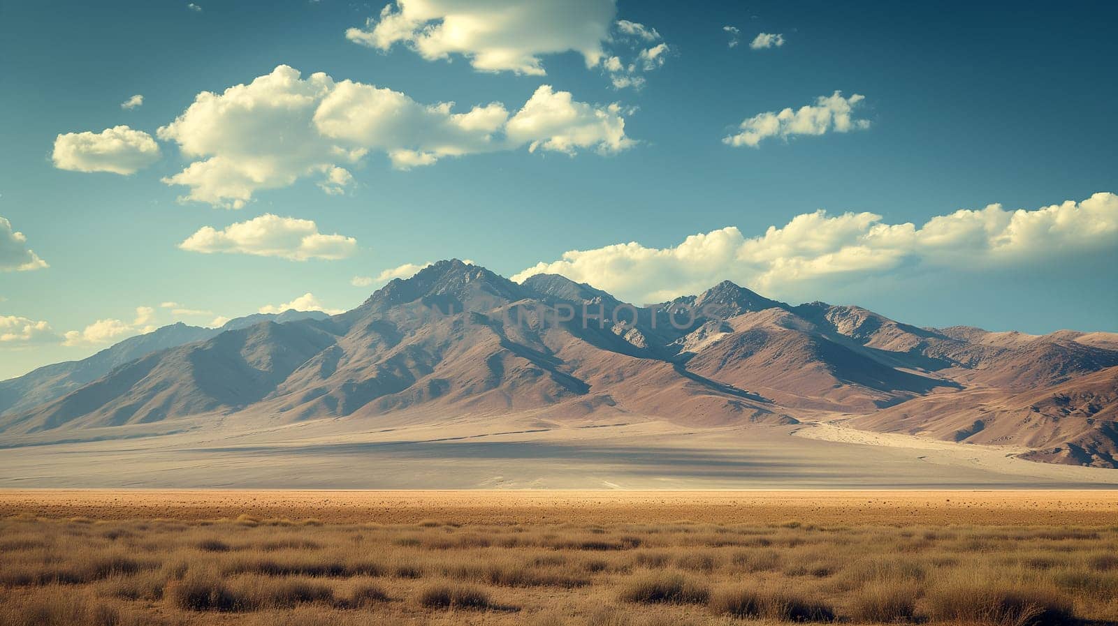 Majestic mountain range under blue sky by chrisroll