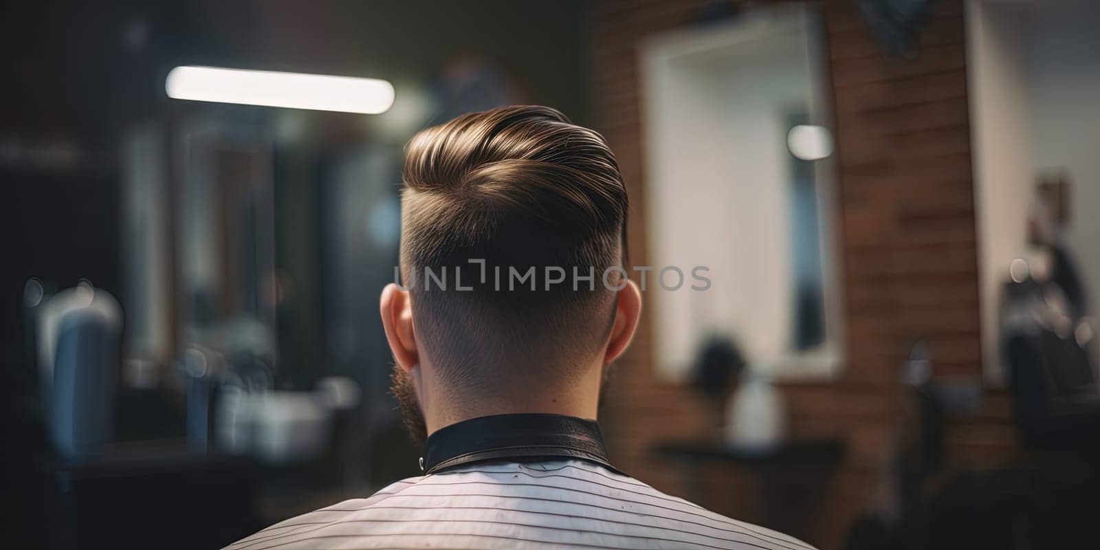 Young Attractive Man With A Fashionable Short Haircut At The Barbershop, Modern Hairstyle