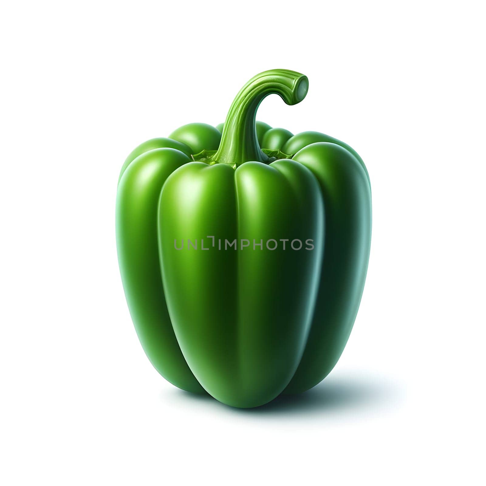 Green pepper or Capsicum isolated on a white background by Designlab