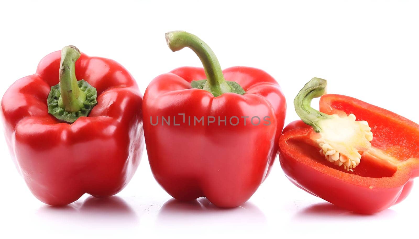 Red pepper or Capsicum isolated on a white background. High quality photo