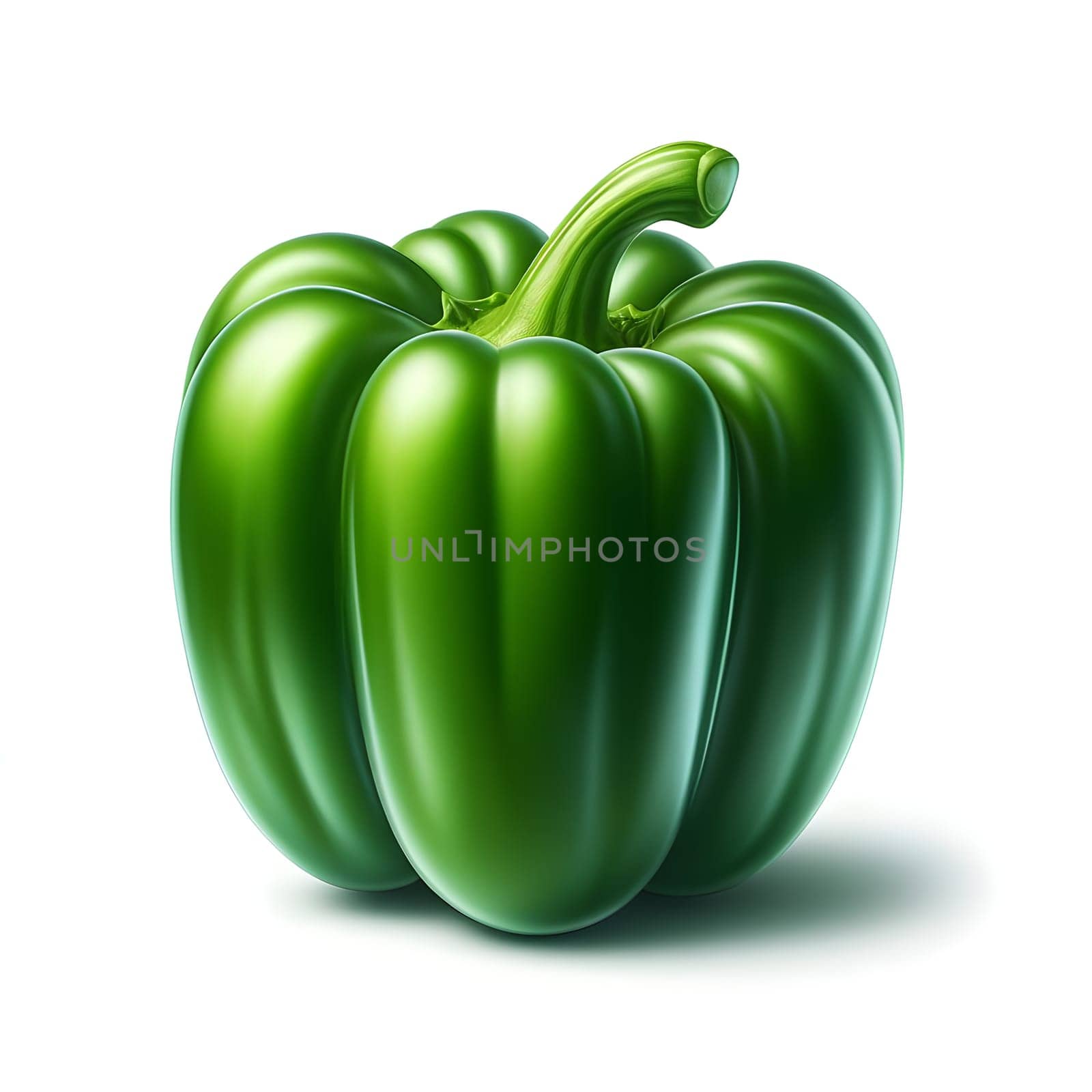 Green pepper or Capsicum isolated on a white background by Designlab