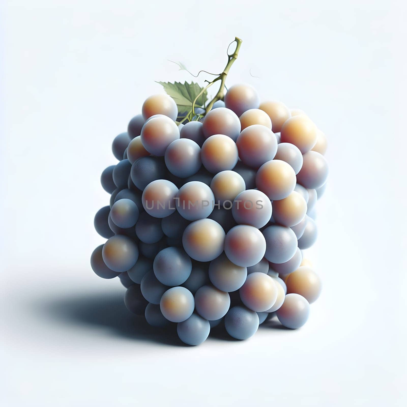 A bunch of grapes, neatly arranged and isolated on a white background by Designlab