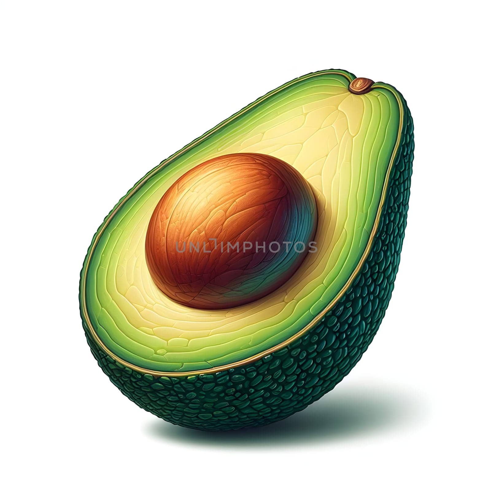 Sliced Avocado isolated on a white background. High quality photo