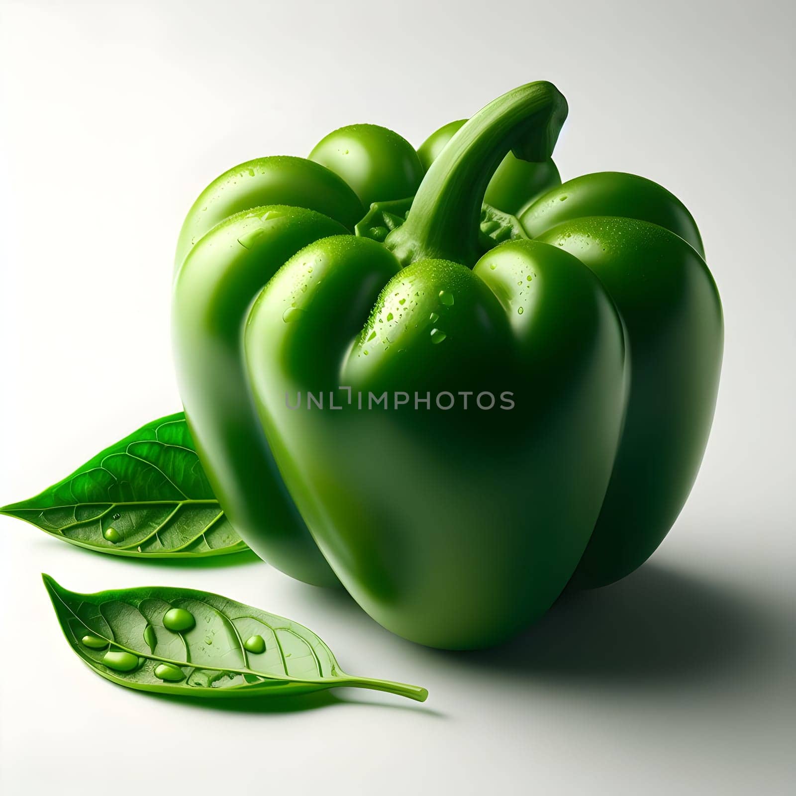 Green pepper or Capsicum isolated on a white background by Designlab